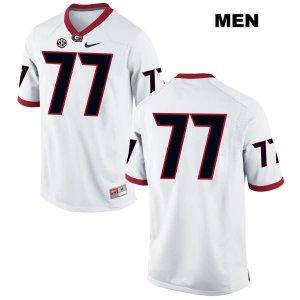 Men's Georgia Bulldogs NCAA #77 Isaiah Wynn Nike Stitched White Authentic No Name College Football Jersey DLR0554MQ